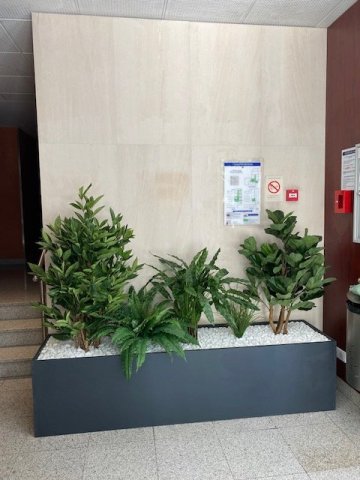 Un nouvel aménagement de plantes artificielles pour un hall d'immeuble dans le quartier de Laënnec, 69008